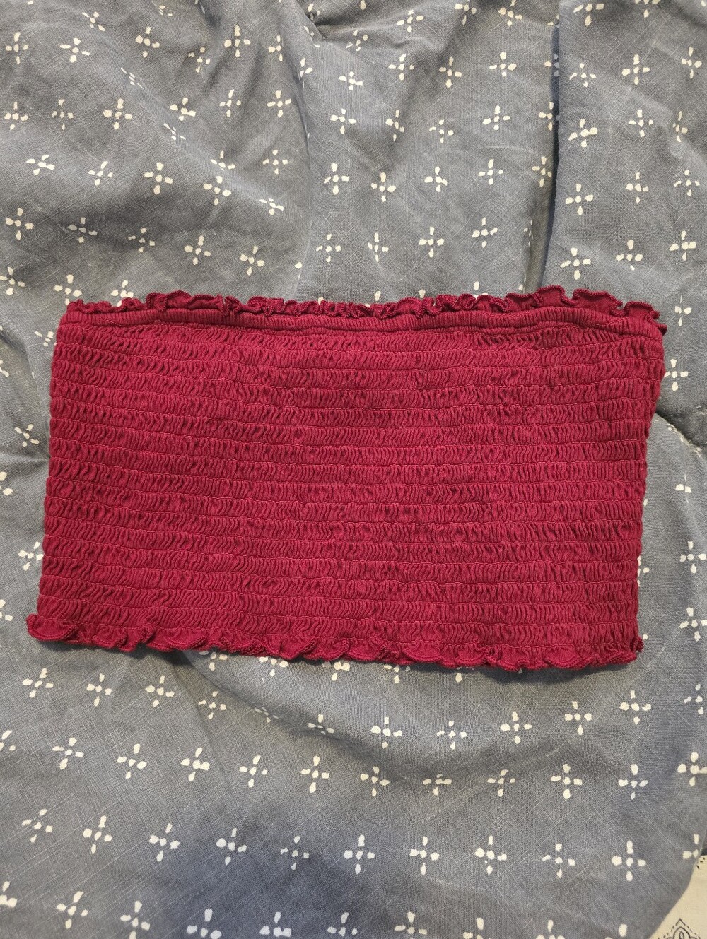 American Eagle Outfitters Red Smocked Tube Top